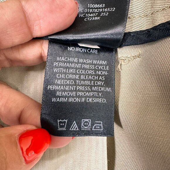 Haggar Dress Pants Mens 38x30 Khaki H26 Performance Flat Front Chino No Iron - Picture 9 of 11